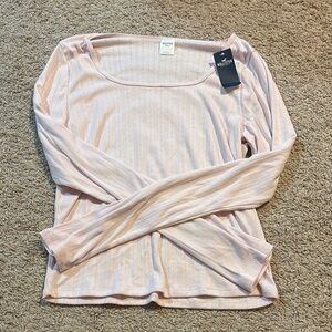 Hollister Women's Pink Long Sleeve Sleep Top